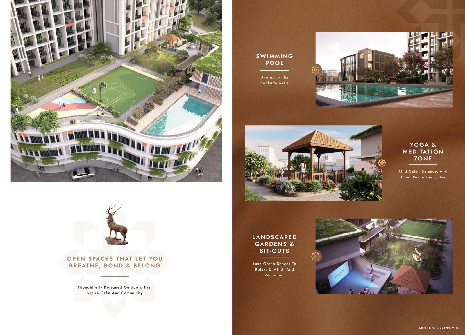 Swimming pool, yoga zone & landscaped gardens