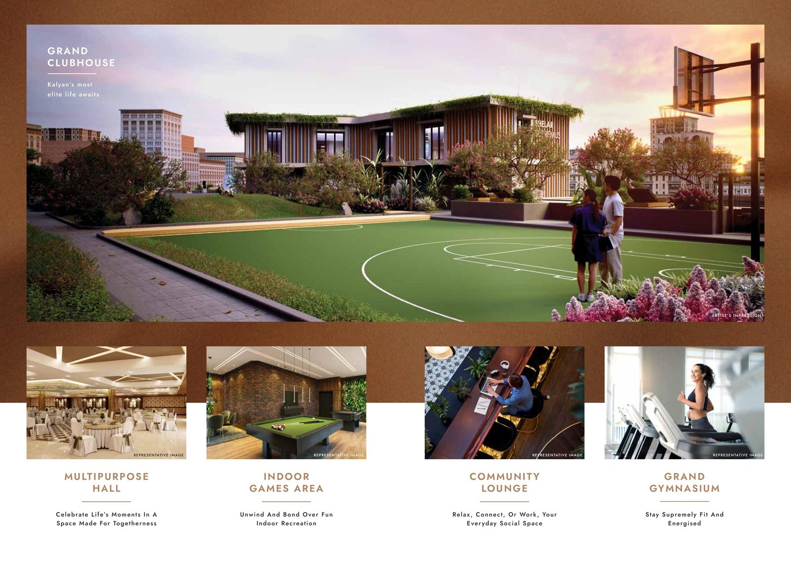 Grand clubhouse, indoor games & gymnasium